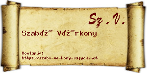 Szabó Várkony névjegykártya